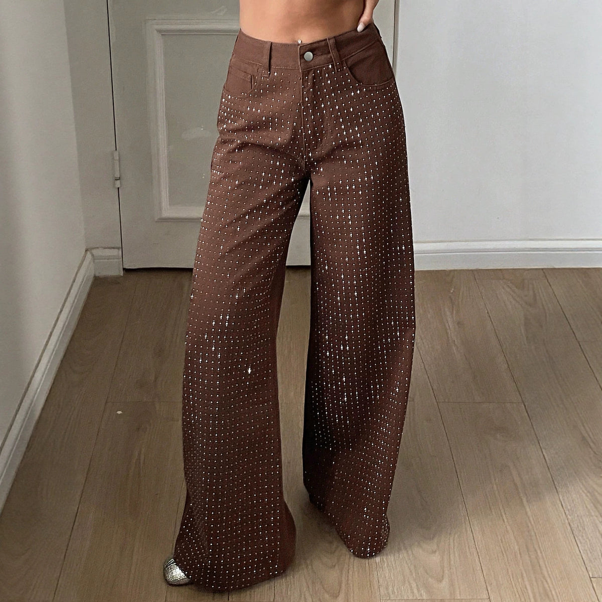 Women's Embroidered Wide-Leg Jeans