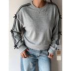 Women's Striped Bow-Detail Pullover Top