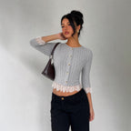 Women's Lace Patchwork Knit Top