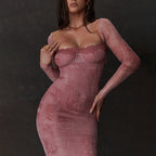 Autumn Best Low Cut Backless Square Collar Retro Slim Fit Long Sle