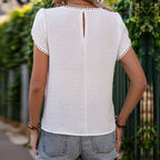 Women's Lace Stitching Short Sleeve Top