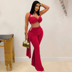 Summer Tube Top Bandage Trousers Set