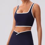 Women's Contrast-Color Yoga Sports Bra