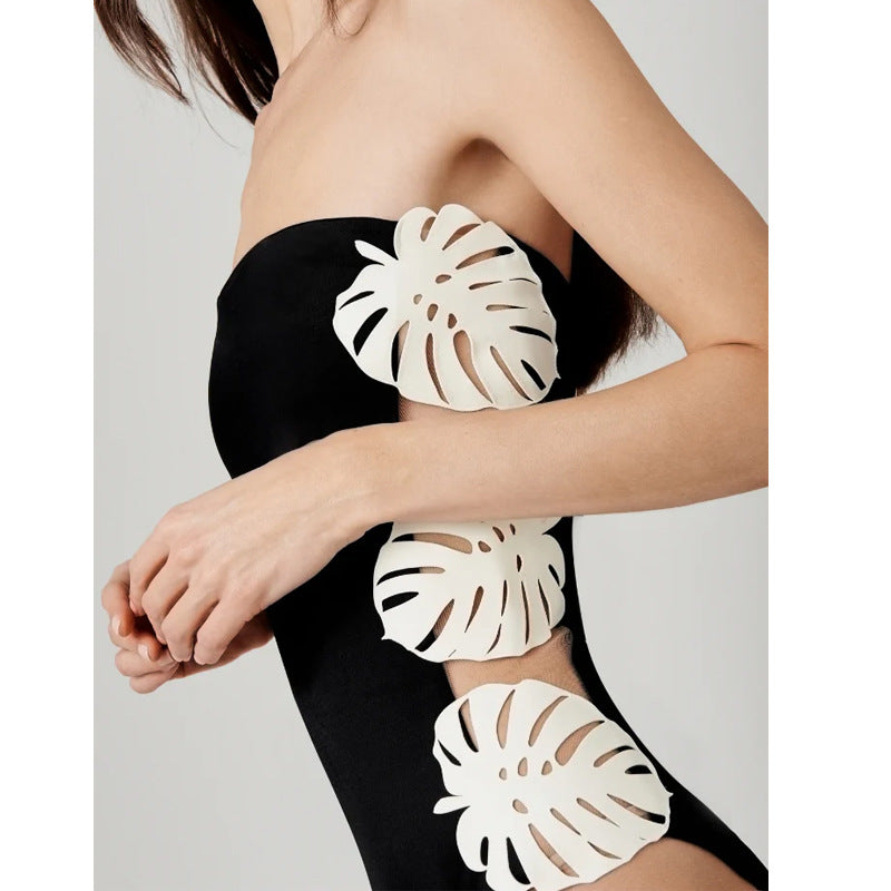 Cutout Leaf One-piece Swimwear