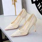 Women's Floral Lace Stiletto Heels