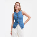 Sleeveless Slim Fit Denim Vest