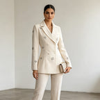 Women's Rhinestone Double-Breasted Blazer