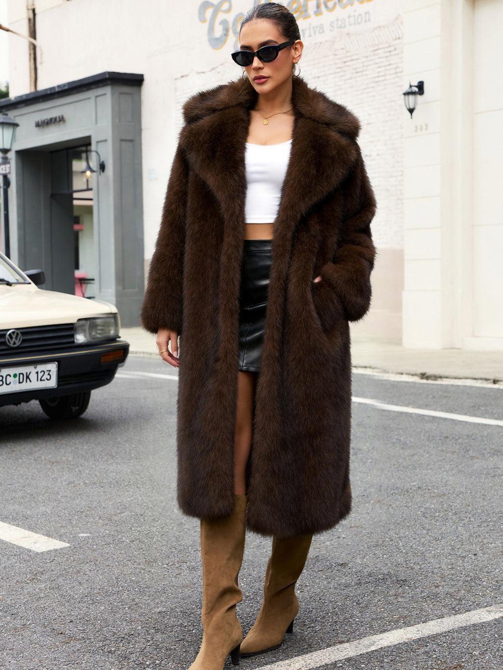 Brown with black