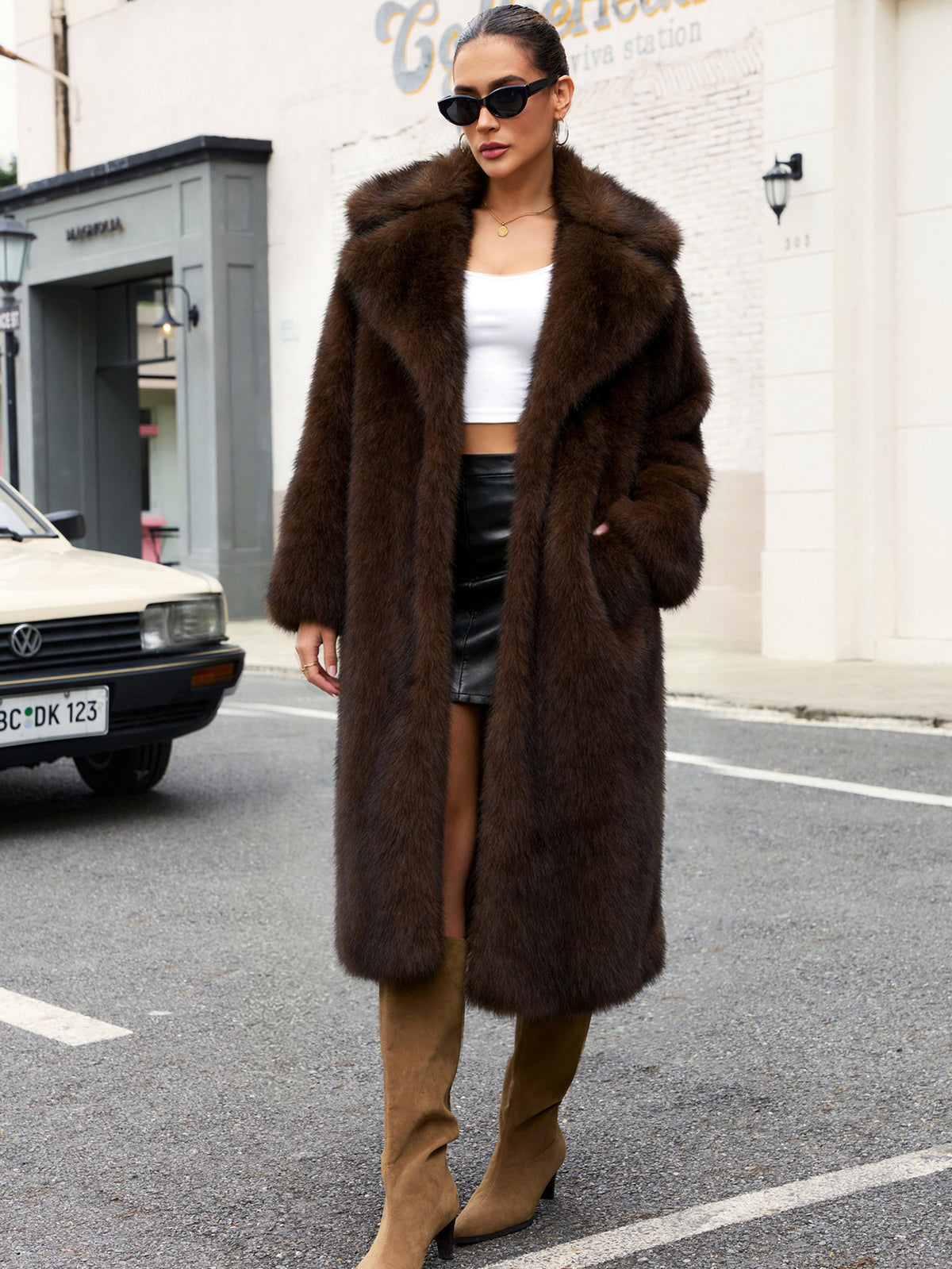 Brown with black