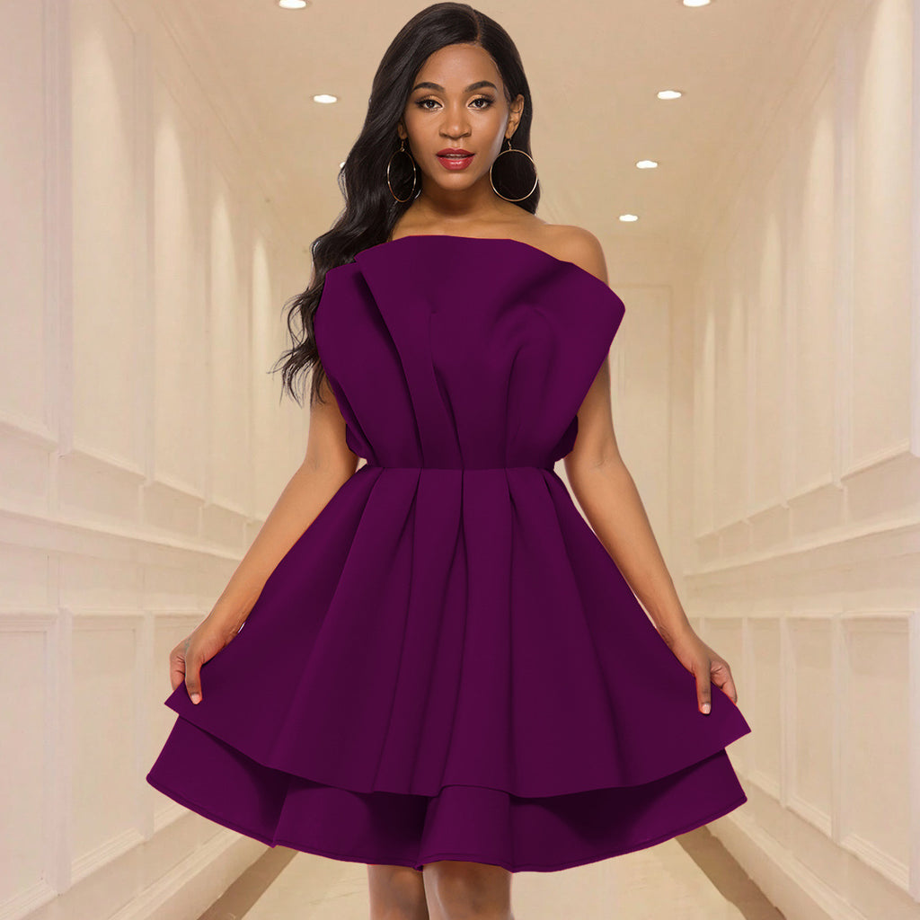 Strapless Ruffle-Hem Cocktail Dress