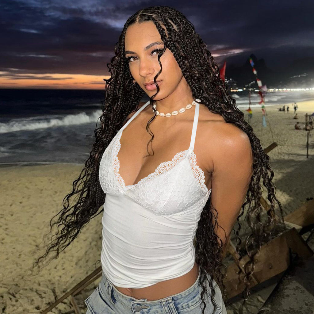 Women's Lace Backless Lace-Up Tube Top