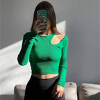 Women's Long Sleeved Round Neck T-Shirt Bottoming Shirt Inner Wear