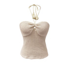 Women's Halter Cold-Shoulder Sleeveless Top