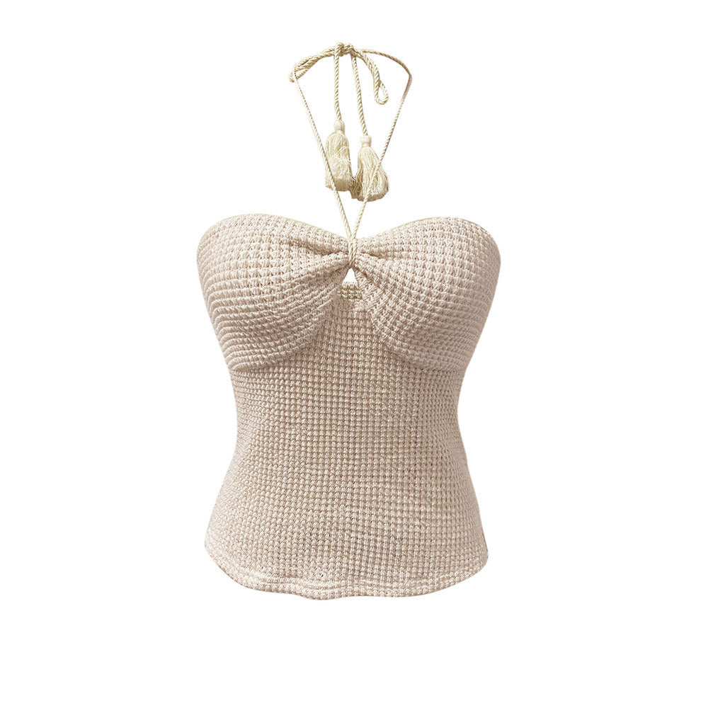 Women's Halter Cold-Shoulder Sleeveless Top