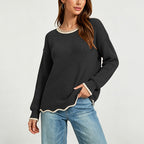 Women Clothing round Neck Sweater Autumn Winter Loose All