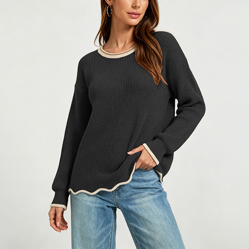 Women Clothing round Neck Sweater Autumn Winter Loose All