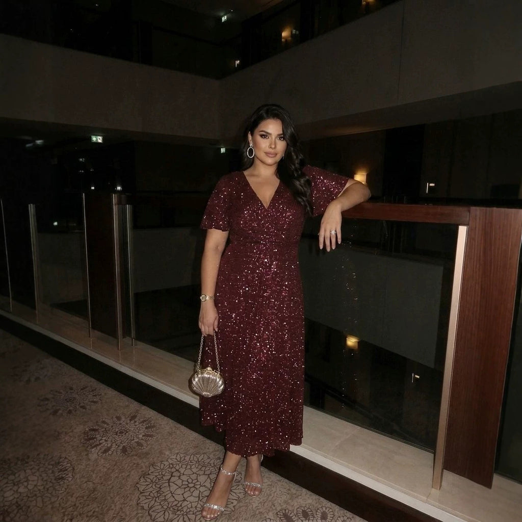Women's Plus Size Sequin Swing Dress