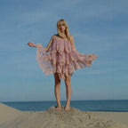 Women's Strapless Lace Tiered A-Line Mini Dress
