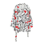 Summer Thin Letter Graphic Printing Long Sleeve Spaghetti Strap Slit Shorts Three Piece Set Ladies Homewear
