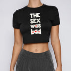 Women’s Graphic Letter Slim Fit Cropped T Shirt