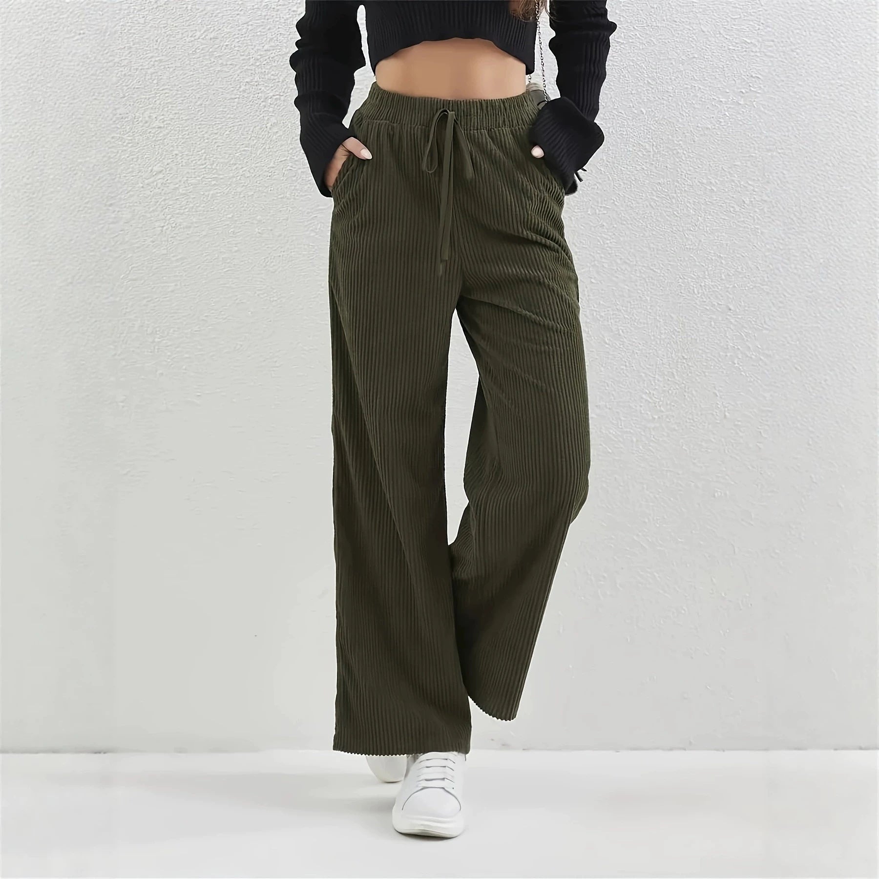 Women's Draping Light Luxury Wide Leg Design Loose Straight Casual Pants All Match Small Slim Fit Women Pants