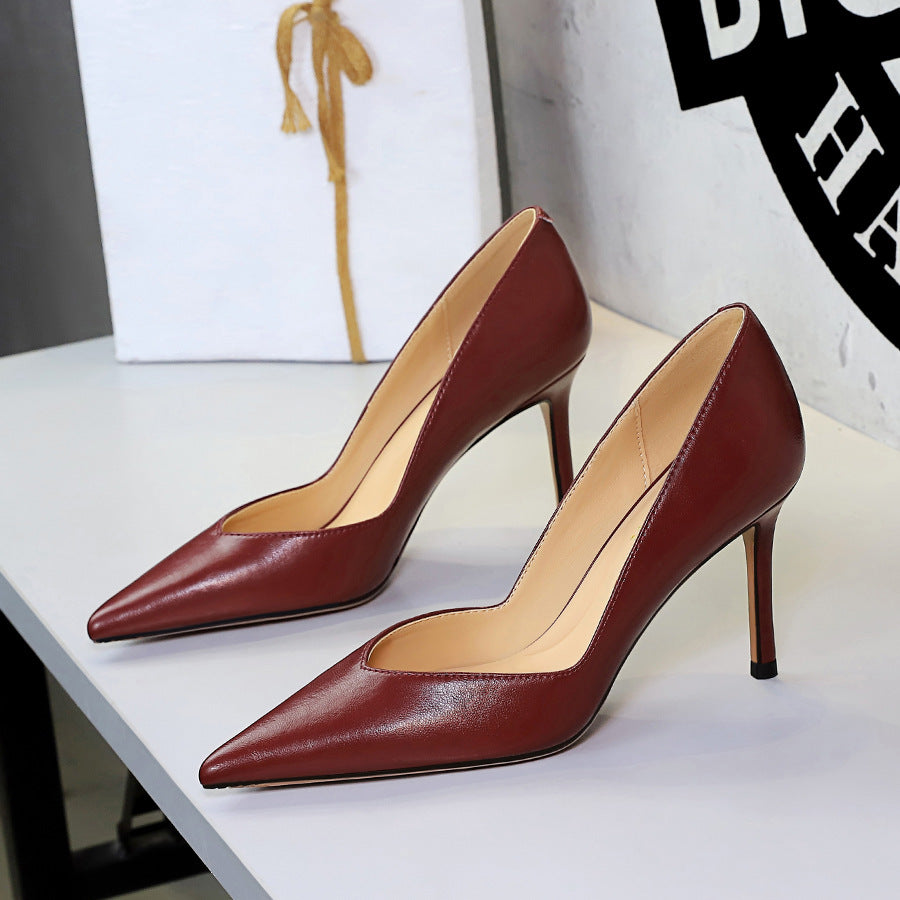 Women's Black Pointed-Toe Stiletto Heels