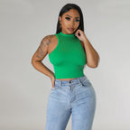 Women's Cropped Sleeveless Sports Tank Top