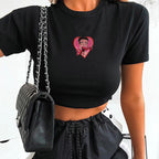 Women's Cartoon Graphic Cropped T-Shirt