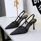Women's Mesh Pointed-Toe Stiletto Sandals