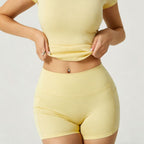 Women's Short-Sleeve Top & Shorts Yoga Set