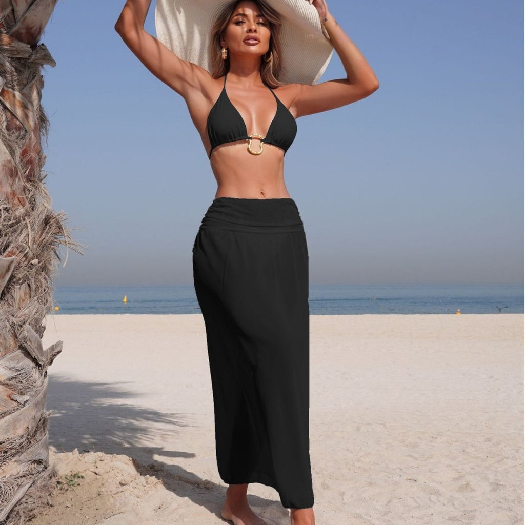 Solid Color Bikini Swimwear