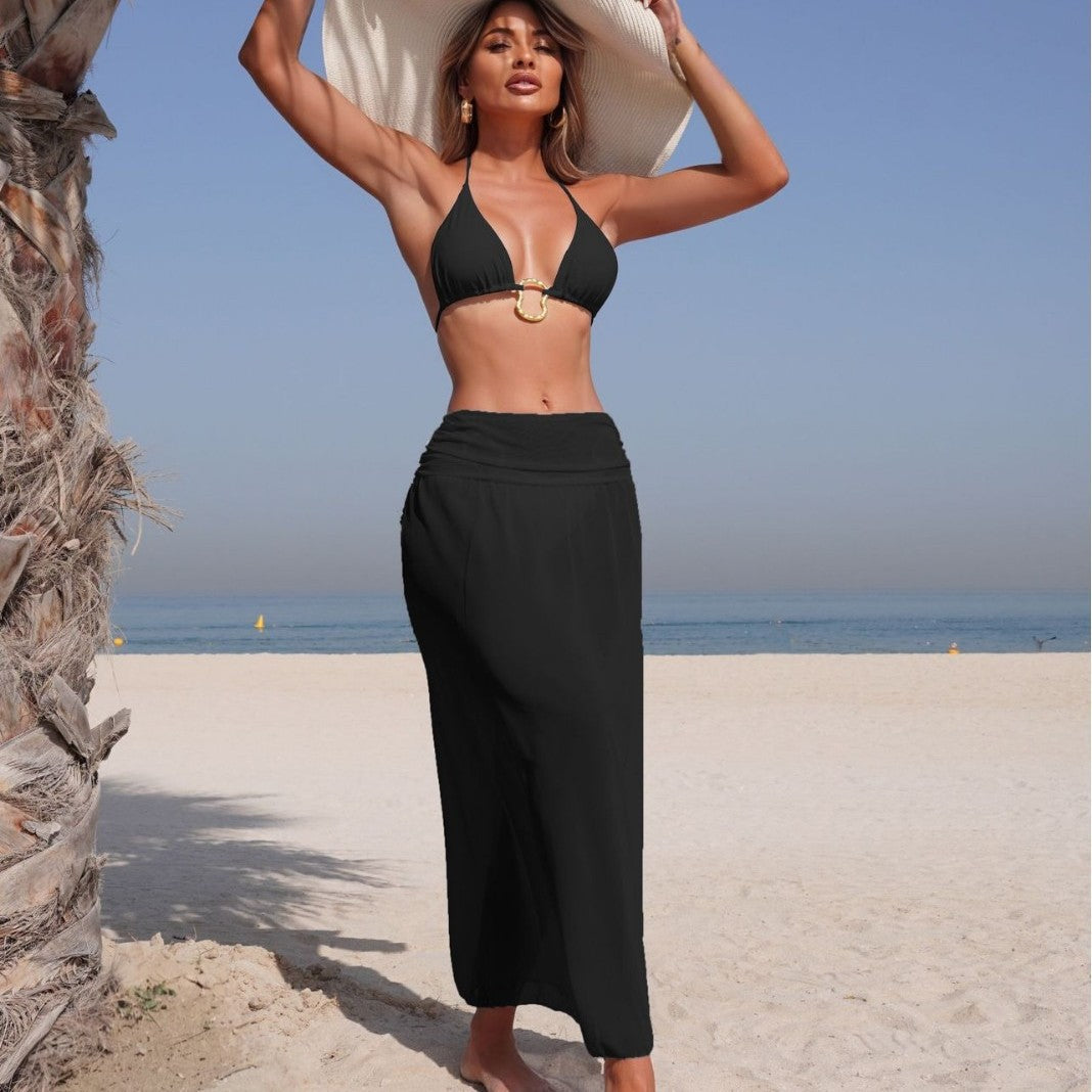 Solid Color Bikini Swimwear
