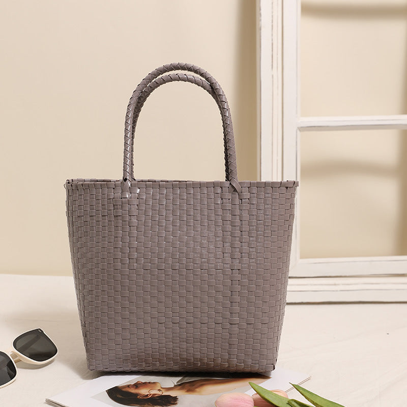 Solid Color Pp Basket Gray Small