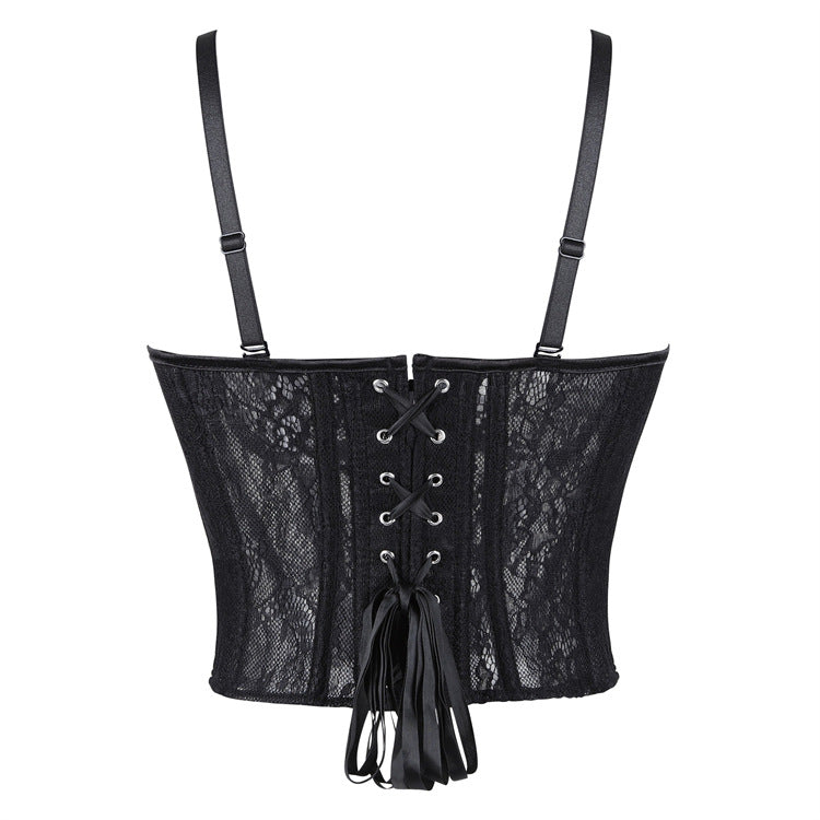Floral Mesh Corset Party Top