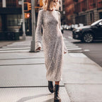 Simple Sequin Street Long Sleeve Dress