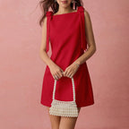 Women's Red Sleeveless A Line Dress For Party Short Dress