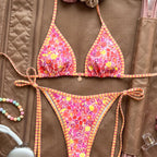 Printed Triangle One-piece Swimwear