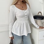 Women's Polka Dot Smocked Top