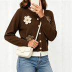 Women's Floral Embroidered Knit Cardigan