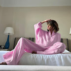 Cotton-Linen Shirt & Elastic-Waist Pants Set