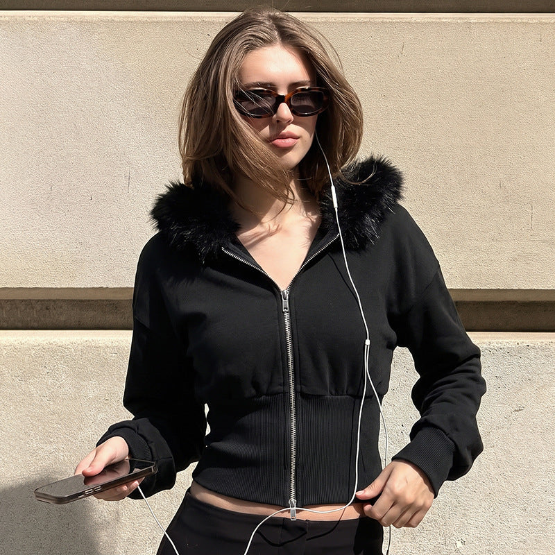 Women's Hooded Zip-Up Cardigan