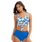 Print Split Cover Up Swimwear