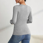 Women's Women's Minimalist Design Square Neck T Shirt Fall/winter