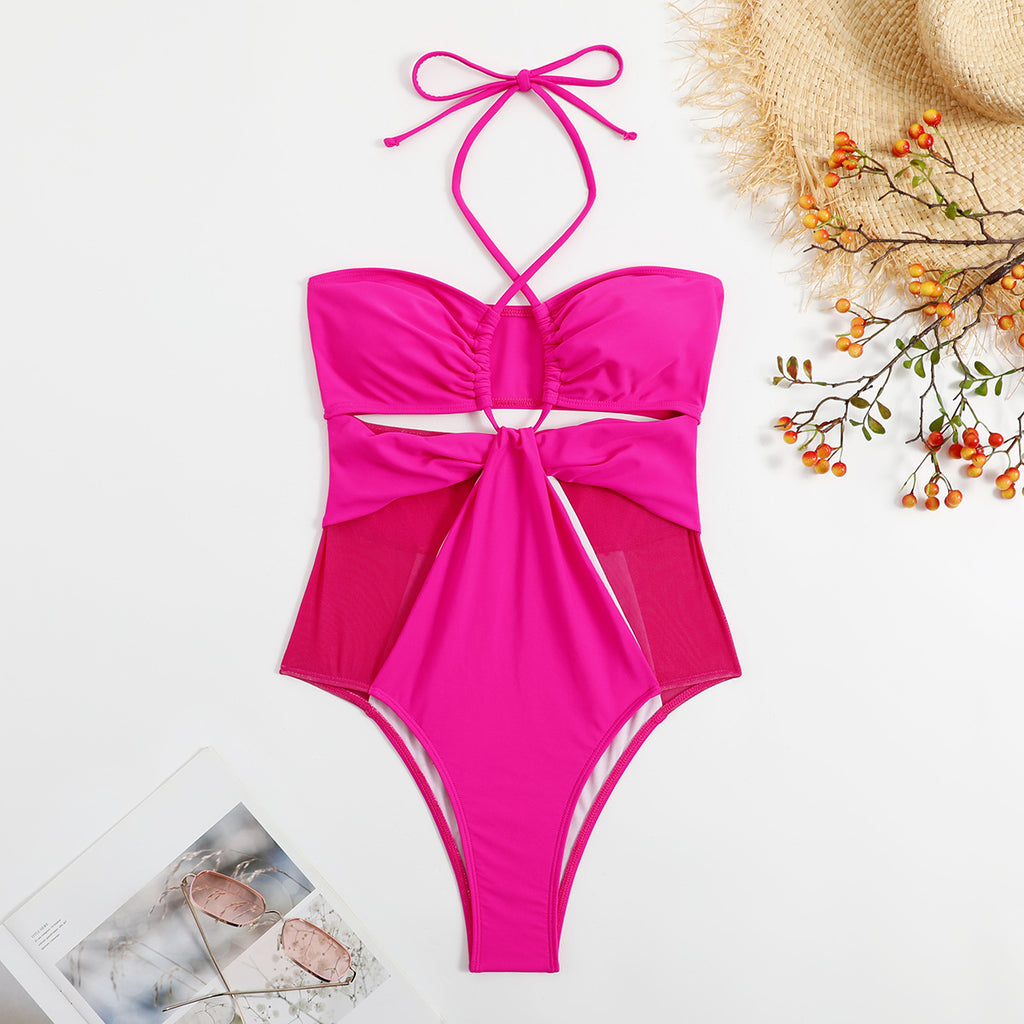 Solid Color One-piece Swimwear