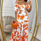 Off-Shoulder Ruffle Cutout Summer Dress