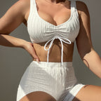 Split Pleated Bikini Swimwear