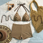 Coffee Striped Bikini