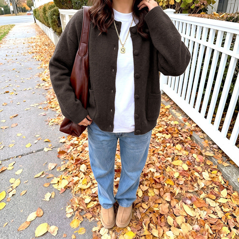 Women's Relaxed Button-Front Cardigan