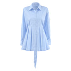 Women's Cotton Lace-Up Lace Shirt