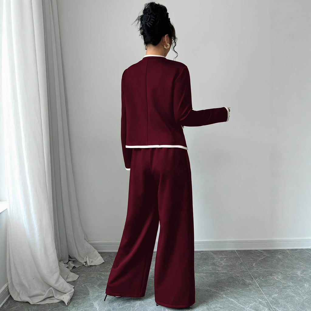 Slimming Chinese Casual Women Red High End Fashionable French Korean Chanel Set